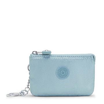 Kipling Creativity Mini Metallic Pouch Keychain Bags Pearl Teal Metallic | AU 2099TC